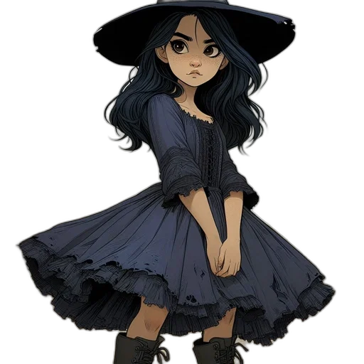 dress, hat, watercolor, concept art transparent PNG cut-out