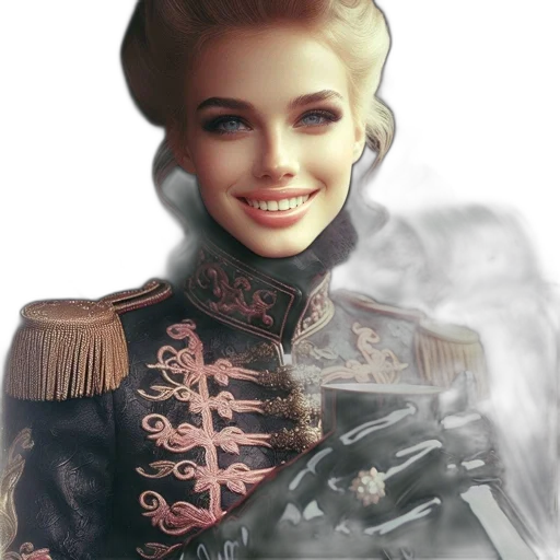 face, crown, jacket, weapon transparent PNG cut-out