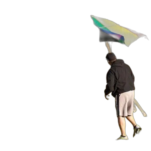 umbrella, jacket, staff, shoes transparent PNG cut-out