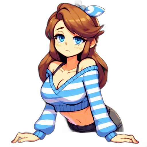 dress, staff, pixel art, anime transparent PNG cut-out