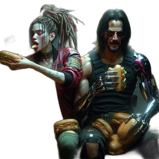 concept art, cyberpunk, fantasy art, comic book art transparent PNG cut-out