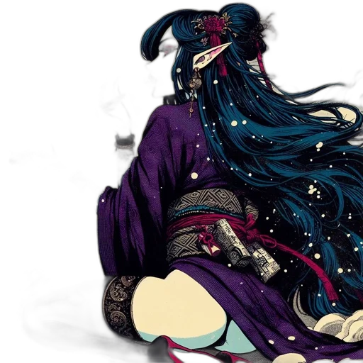 dress, fantasy art, anime, concept art transparent PNG cut-out