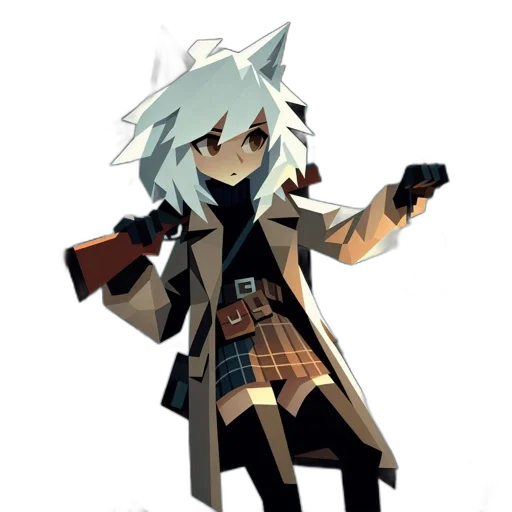 weapon, staff, jacket, animal transparent PNG cut-out