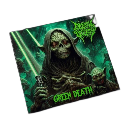 green, ominous, cover, features transparent PNG cut-out