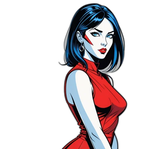 dress, comic book art, concept art, cartoon transparent PNG cut-out