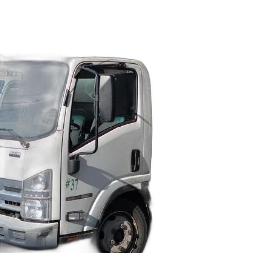 photorealistic, white, truck, number transparent PNG cut-out