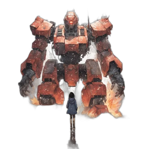robot, jacket, weapon, dragon transparent PNG cut-out