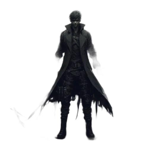 jacket, weapon, staff, mask transparent PNG cut-out
