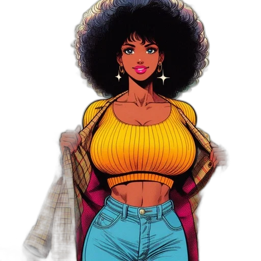 jacket, dress, comic book art, cartoon transparent PNG cut-out