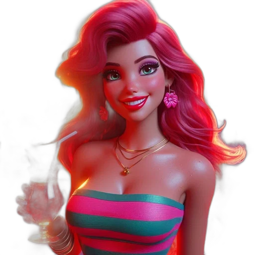 dress, cartoon, 3d render, fantasy art transparent PNG cut-out