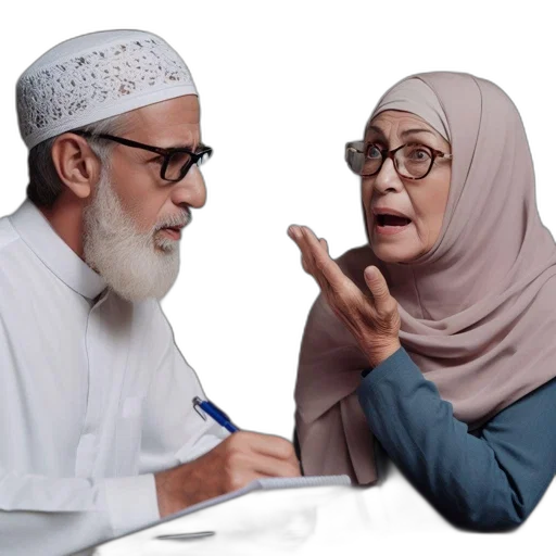 photorealistic, two, elders, engage transparent PNG cut-out