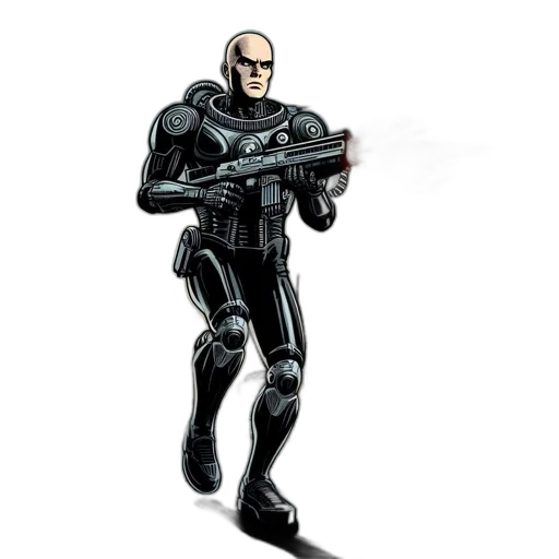 robot, weapon, concept art, comic book art transparent PNG cut-out