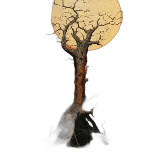 tree, staff, mask, hair transparent PNG cut-out