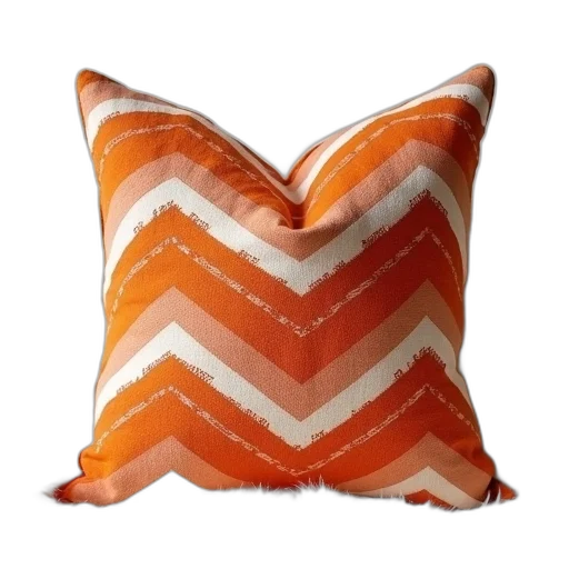 orange, chevrons, pillow, cover transparent PNG cut-out