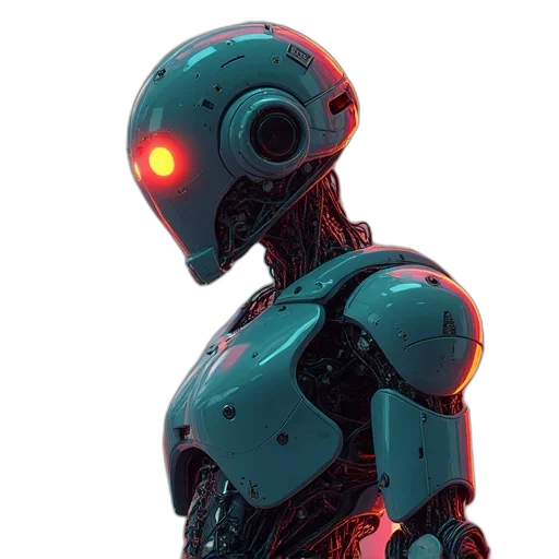 robot, cyberpunk, 3d render, concept art transparent PNG cut-out