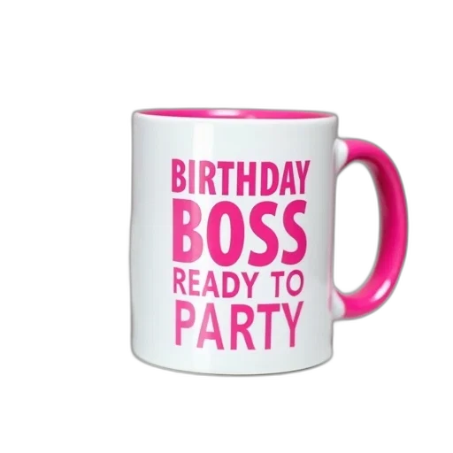 white, mug, pink, rim transparent PNG cut-out