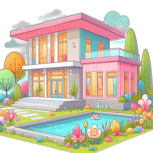 building, furniture, 3d render, concept art transparent PNG cut-out