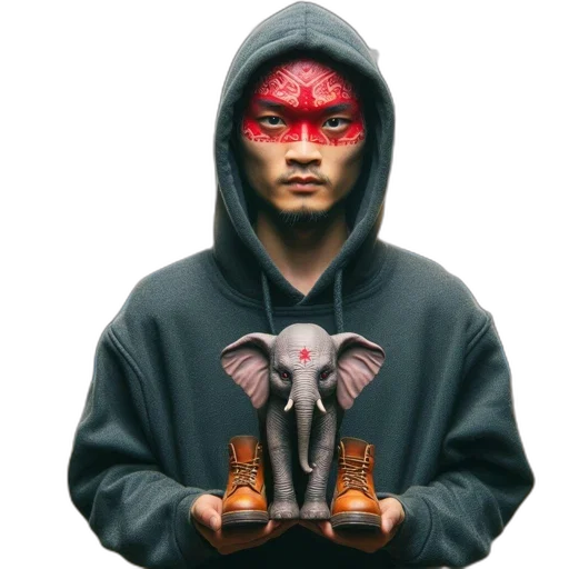 jacket, animal, mask, staff transparent PNG cut-out