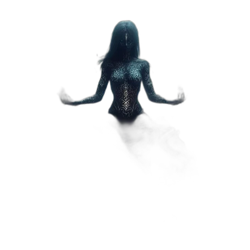 creature, hair, dress, mask transparent PNG cut-out