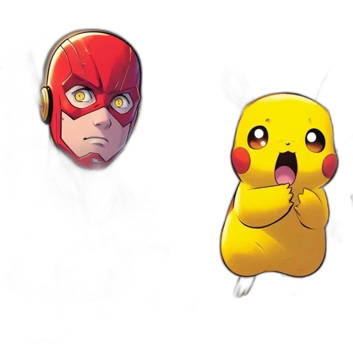 concept art, comic book art, pixel art, two transparent PNG cut-out