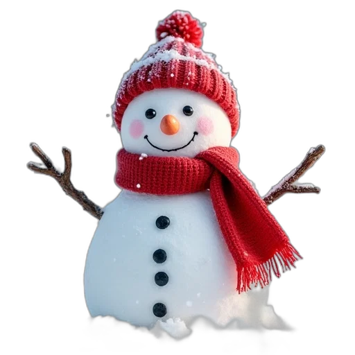 hat, 3d render, snow, white transparent PNG cut-out