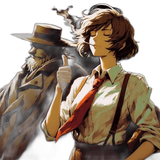 concept art, comic book art, anime, watercolor transparent PNG cut-out