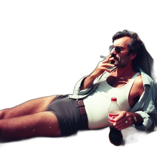 bottle, jacket, vaporwave, concept art transparent PNG cut-out