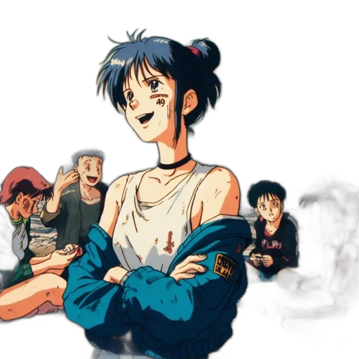 comic book art, concept art, anime, watercolor transparent PNG cut-out