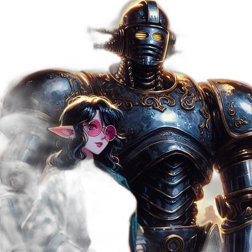 robot, sword, concept art, fantasy art transparent PNG cut-out