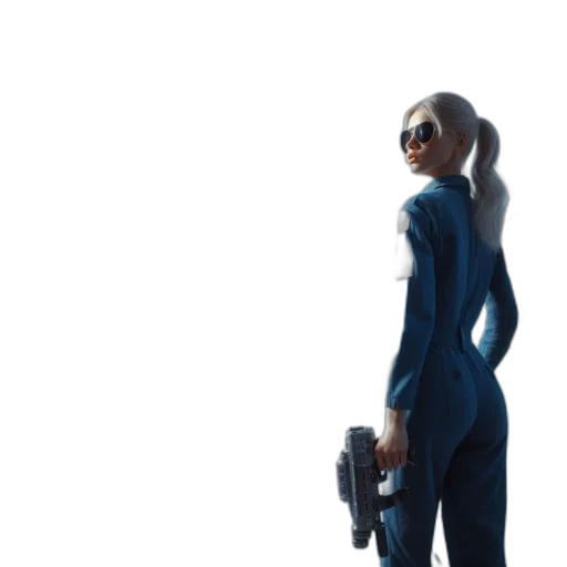 jacket, weapon, robot, staff transparent PNG cut-out