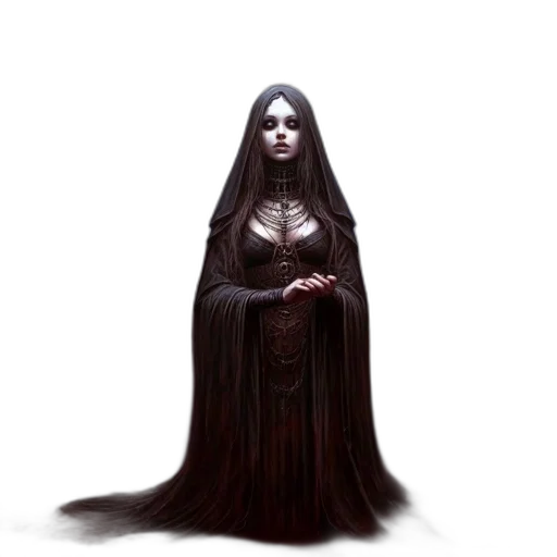 dress, crown, staff, creature transparent PNG cut-out