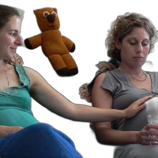 two, pregnant, women, sit transparent PNG cut-out
