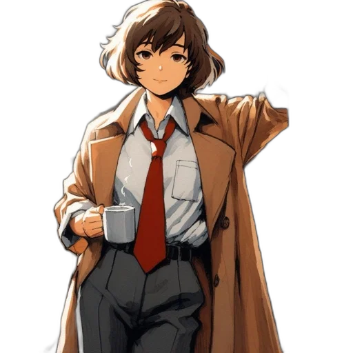 jacket, staff, dress, anime transparent PNG cut-out