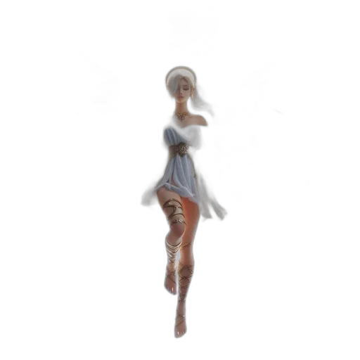 dress, staff, hair, robot transparent PNG cut-out