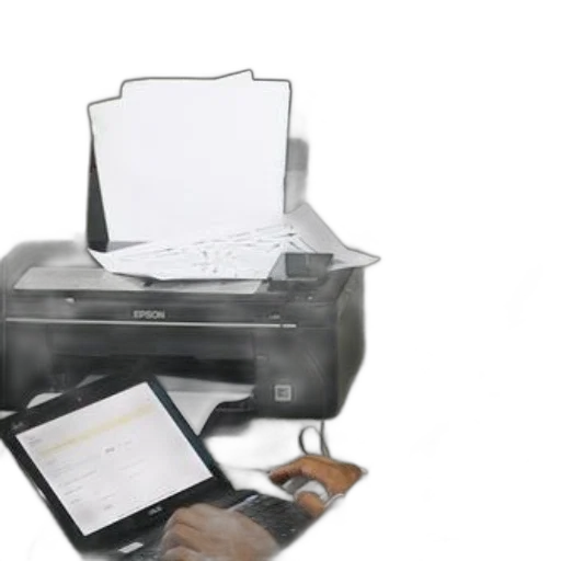 person, works, laptop, connected transparent PNG cut-out