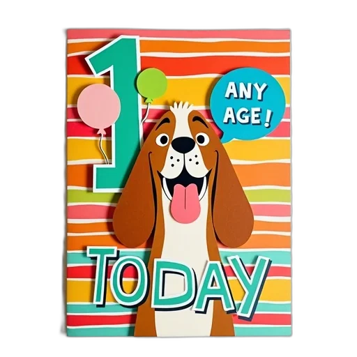 cartoon, 3d render, birthday, card transparent PNG cut-out