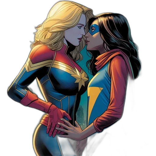 comic book art, concept art, neon lights, two transparent PNG cut-out