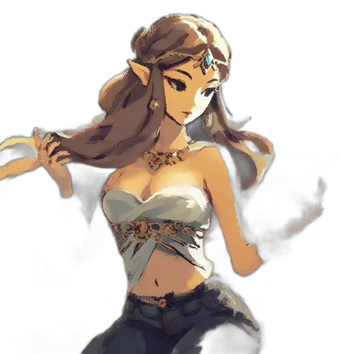 dress, crown, staff, fantasy art transparent PNG cut-out