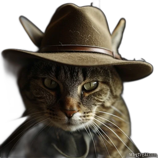 hat, animal, staff, photorealistic transparent PNG cut-out