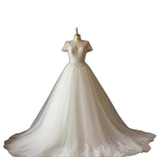 dress, crown, 3d render, photorealistic transparent PNG cut-out