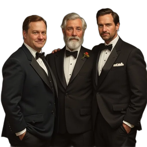 painting, depicting, three, gentlemans transparent PNG cut-out