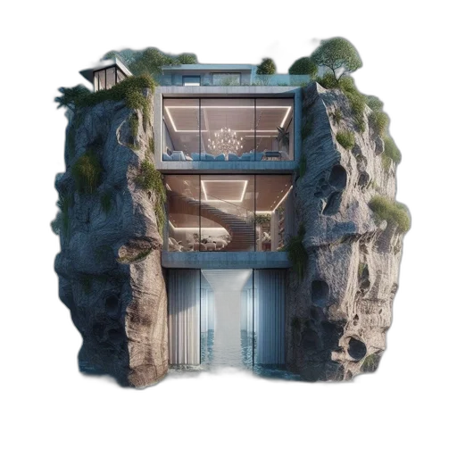 building, 3d render, concept art, photorealistic transparent PNG cut-out