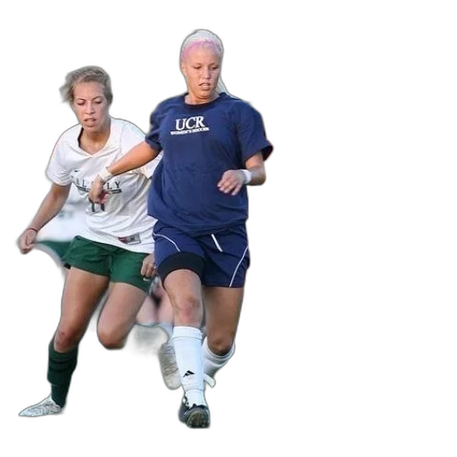female, soccer, player, blue transparent PNG cut-out