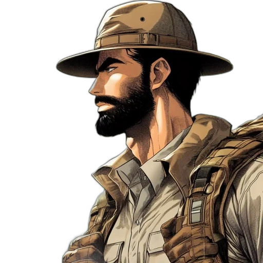 hat, concept art, comic book art, photorealistic transparent PNG cut-out