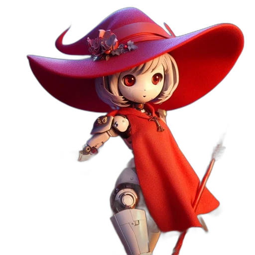staff, hat, weapon, robot transparent PNG cut-out