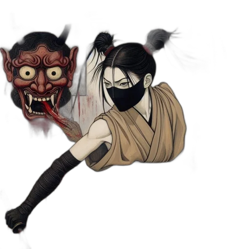 mask, staff, creature, weapon transparent PNG cut-out