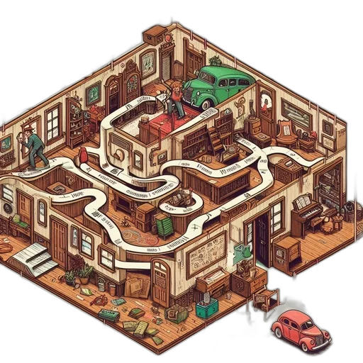 building, furniture, car, pixel art transparent PNG cut-out