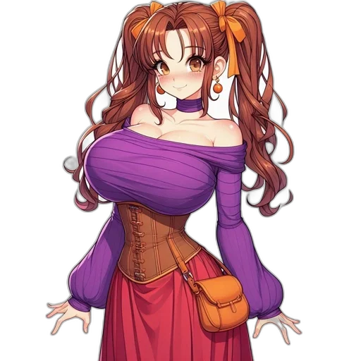 dress, staff, crown, anime transparent PNG cut-out