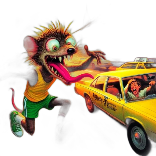 car, dragon, concept art, photorealistic transparent PNG cut-out