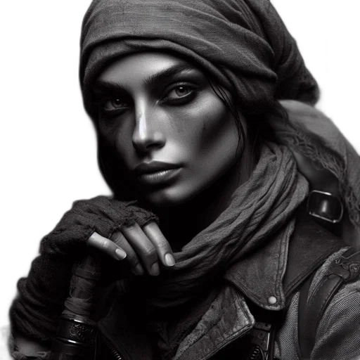 face, hat, jewelry, jacket transparent PNG cut-out